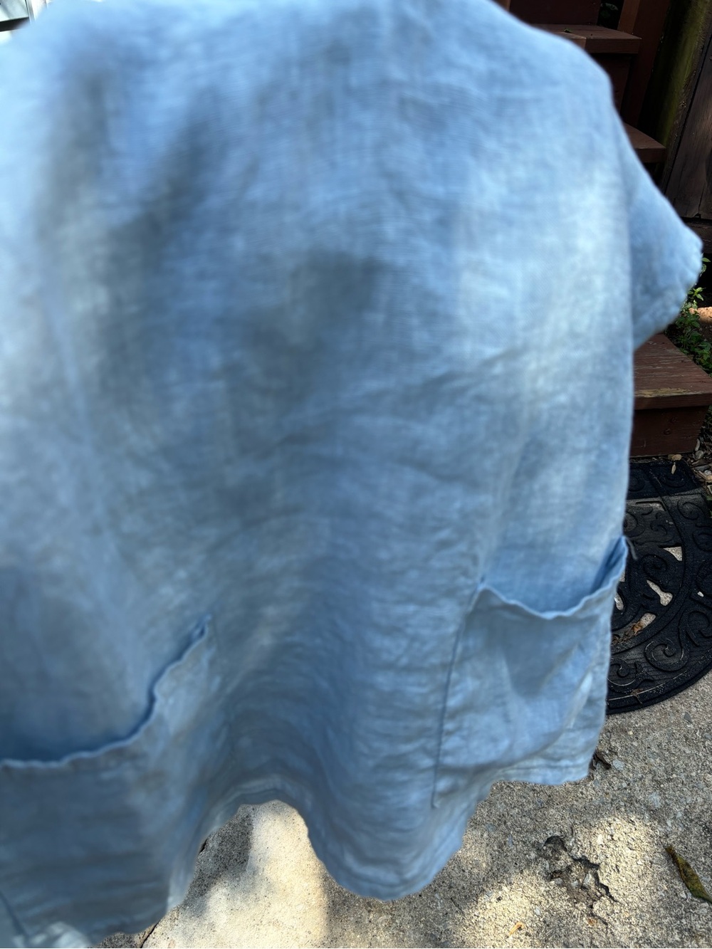 Light Blue Linen top  - Classic Casual  made in Italy NEW